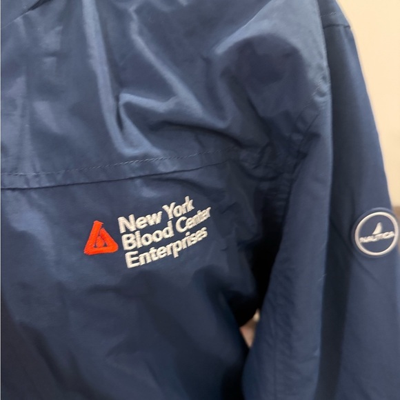 Nautica Blue Windbreaker Jacket with Sporty Design - Picture 2 of 5